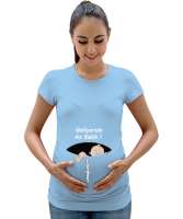 Geliyorum Az Kaldı Mavi Buz Mavisi Kadın Hamile Tişört - Tisho