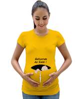 Geliyorum Az Kaldı Sarı Sarı Kadın Hamile Tişört - Tisho