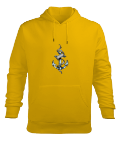Tisho - Gemi Çapalı tasarımlı Erkek Kapüşonlu Hoodie Sweatshirt