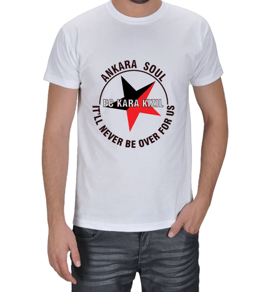 Tisho - Gençlerbirliği FC Kara Kızıl Beyaz Tişört Erkek Tişört