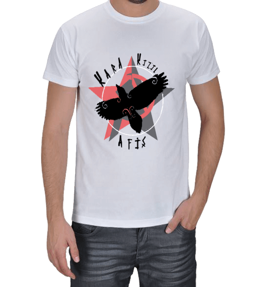 Tisho - Gençlerbirliği Kara Kızıl Afiş Beyaz Tişört Erkek Tişört