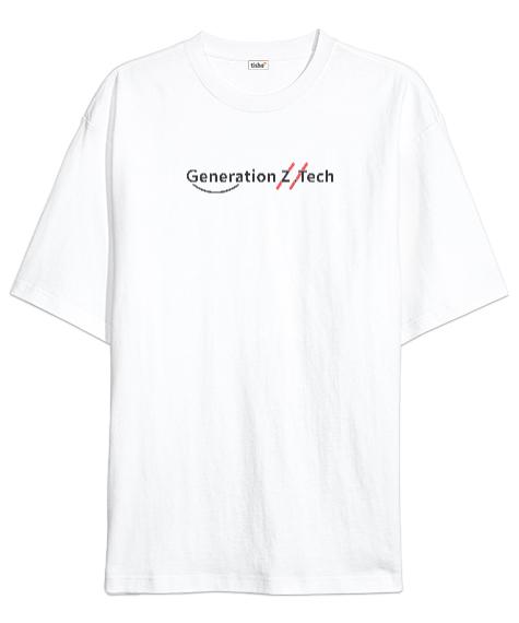 Tisho - Generation Z - Z Kuşağı Beyaz Oversize Unisex Tişört