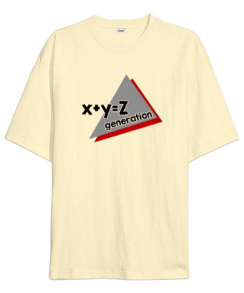 Tisho - Generation Z - Z Kuşağı Krem Oversize Unisex Tişört