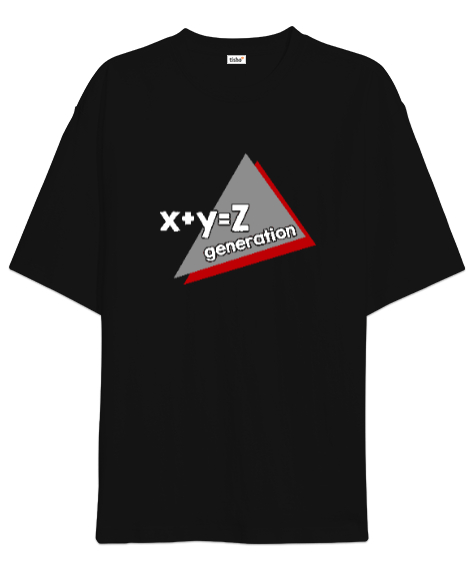 Tisho - Generation Z - Z Kuşağı Siyah Oversize Unisex Tişört