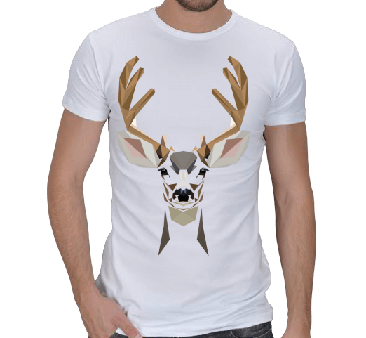Tisho - Geo Deer Erkek Regular Kesim Tişört