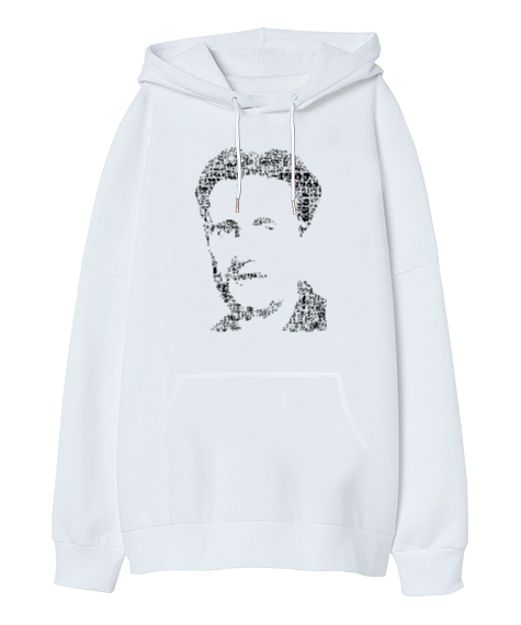 Tisho - George Orwell 1984 Beyaz Oversize Unisex Kapüşonlu Sweatshirt