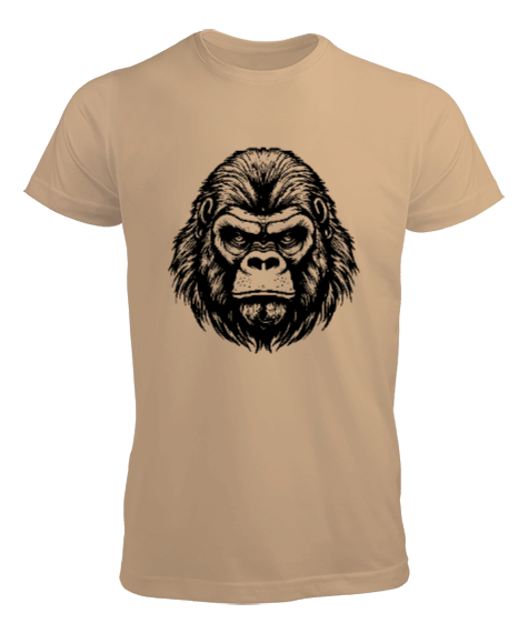 Tisho - Gerçekçi Karakalem Orangutan Tasarımı Camel Erkek Tişört