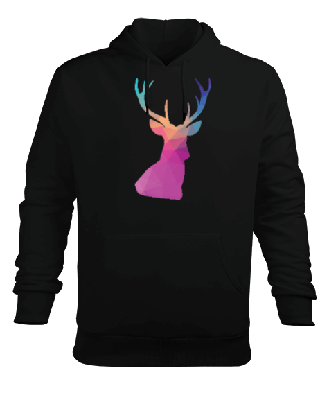 Tisho - Geyik Erkek Kapüşonlu Hoodie Sweatshirt