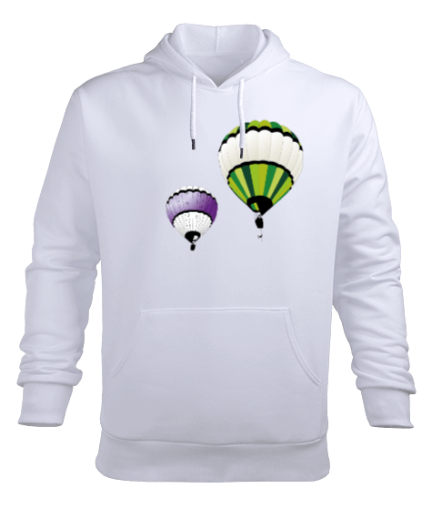 Tisho - Gezgin uçan balon Erkek Kapüşonlu Hoodie Sweatshirt