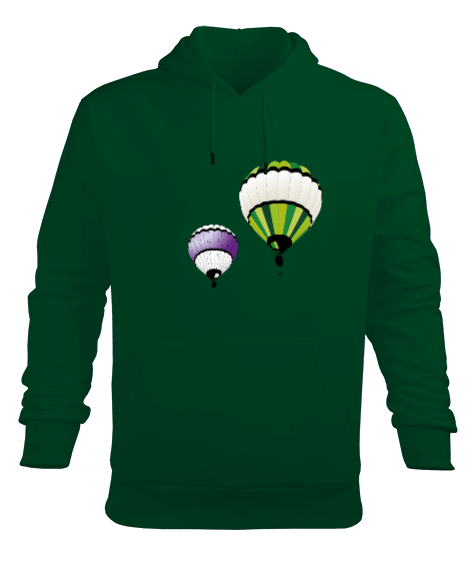 Tisho - Gezgin uçan balon Erkek Kapüşonlu Hoodie Sweatshirt