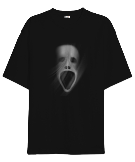 Tisho - Ghost - Hayalet Kafası Siyah Oversize Unisex Tişört