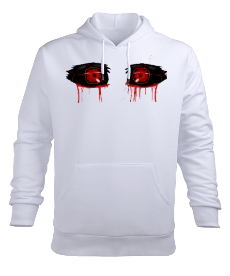 Tisho - Ghoul Göz Beyaz Erkek Kapüşonlu Hoodie Sweatshirt