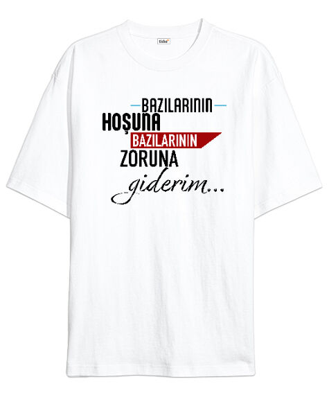 Tisho - Giderim Beyaz Oversize Unisex Tişört