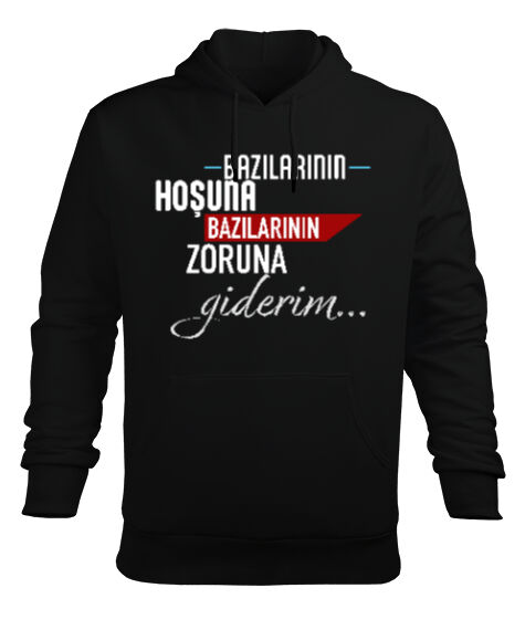 Tisho - Giderim Siyah Erkek Kapüşonlu Hoodie Sweatshirt