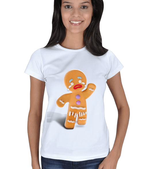Tisho - Gingerbread Man baskılı tişört Kadın Tişört