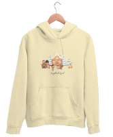 Gingerbread Squad Krem Unisex Kapşonlu Sweatshirt - Tisho