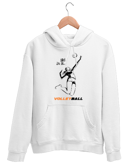 Tisho - Girls Do It - Volleyball - Voleybol Beyaz Unisex Kapşonlu Sweatshirt