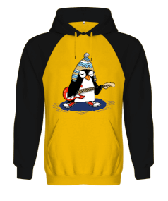 Gitar çalan penguenlı sweatshirt Orjinal Reglan Hoodie Unisex Sweatshirt - Tisho