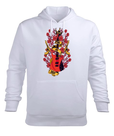 Tisho - Gitar Modelli Erkek Kapüşonlu Hoodie Sweatshirt