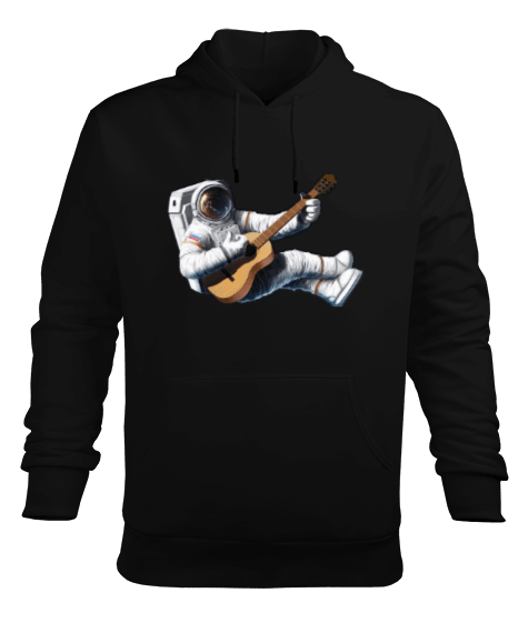 Tisho - Gitarist Astronot Erkek Kapüşonlu Hoodie Sweatshirt