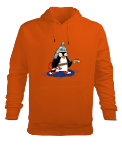 Gitarist Penguen Erkek Kapüşonlu Hoodie Sweatshirt - Tisho
