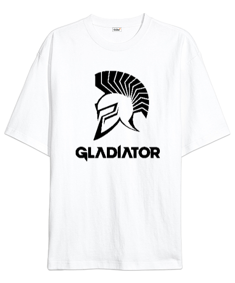 Tisho - Gladyatör - Gladiator V2 Beyaz Oversize Unisex Tişört