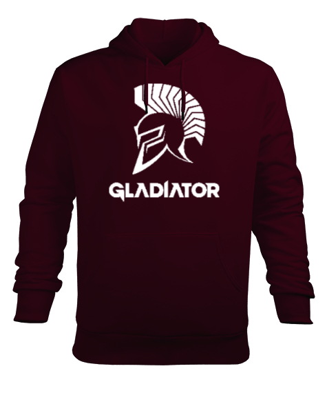 Tisho - Gladyatör - Gladiator V2 Bordo Erkek Kapüşonlu Hoodie Sweatshirt