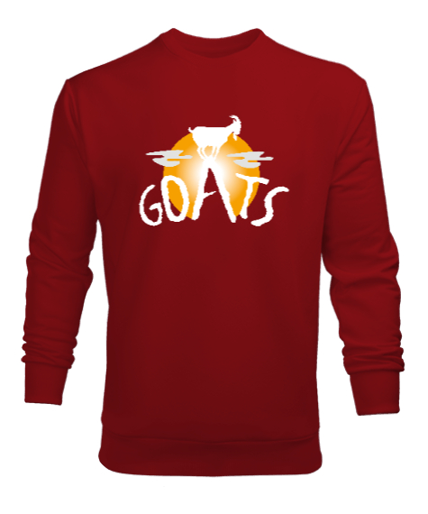 Tisho - Goats - Keçi Kırmızı Erkek Sweatshirt