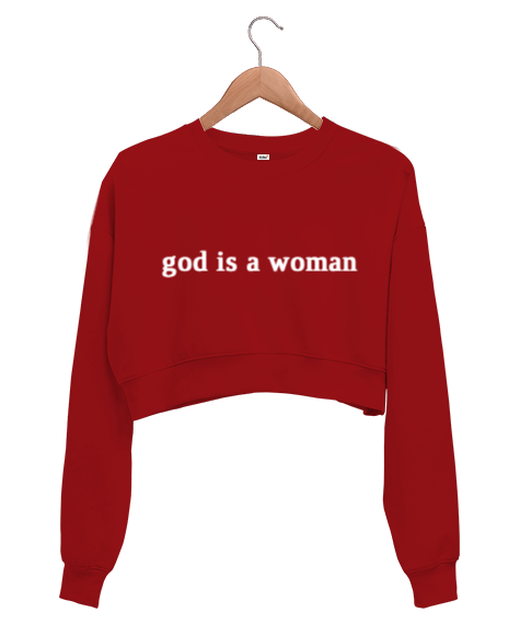 Tisho - god is a woman Kadın Crop Sweatshirt