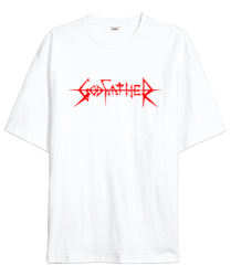 Tisho - Godfather Beyaz Oversize Unisex Tişört
