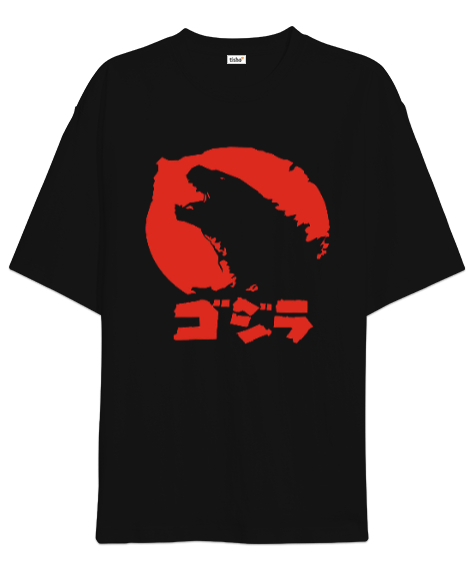 Tisho - Godzilla 2 Siyah Oversize Unisex Tişört