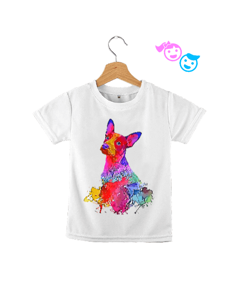 Tisho - Gök kuşağı sevmli Köpek Çocuk Unisex t-shirt Çocuk Unisex