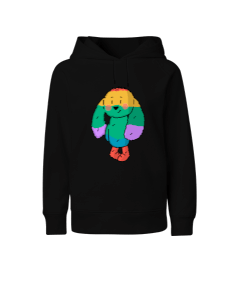 Gökkuşağı ayıcıklı Çocuk Unisex Hoodie Kapüşonlu - Tisho