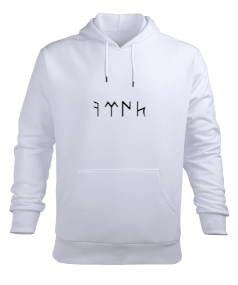 Göktürk Alfabesi Erkek Kapüşonlu Hoodie Sweatshirt - Tisho