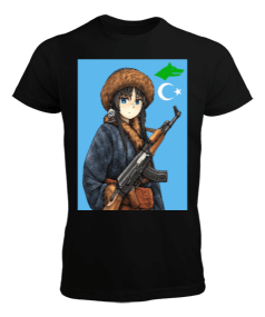 GökTürk bayraklı Türkçü Türk tasarımı Erkek Tişört - Tisho