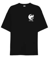 Göktürk, Bozkurt, Türk, Kurt, Hilal, Yıldız Siyah Oversize Unisex Tişört - Tisho