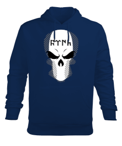 Göktürk-Kafatası Lacivert Tişört Erkek Kapüşonlu Hoodie Sweatshirt - Tisho