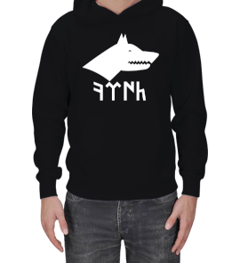 GÖKTÜRK KURT BASKILI Erkek Kapşonlu - Tisho