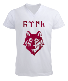 GÖKTÜRK KURTLU Erkek Kısa Kol V Yaka Tişört - Tisho