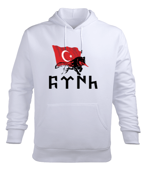 Tisho - Göktürk Sweatshirt Erkek Kapüşonlu Hoodie Sweatshirt