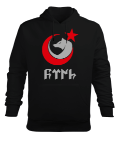 Göktürk, Türk, Bozkurt Erkek Kapüşonlu Hoodie Sweatshirt - Tisho