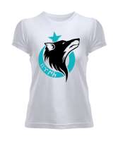 Göktürk, Türk, Bozkurt, Hilal, Kurt Beyaz Kadın Tişört - Tisho