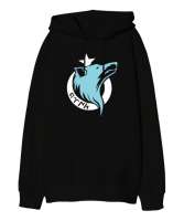 Göktürk, Türk, Bozkurt, Hilal, Kurt V2 Siyah Oversize Unisex Kapüşonlu Sweatshirt - Tisho