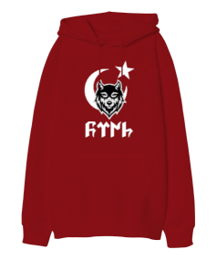 Göktürk, Türk, Bozkurt Oversize Unisex Kapüşonlu Sweatshirt - Tisho