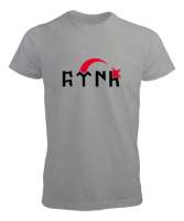 Göktürk - Türk - Göktürkçe - Ay Yıldız Gri Erkek Tişört - Tisho