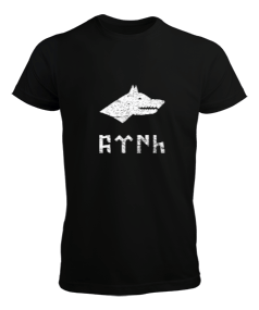 Göktürk Türkiye Türk Kurt Bayrak Tasarım Baskılı Siyah Erkek Tişört - Tisho