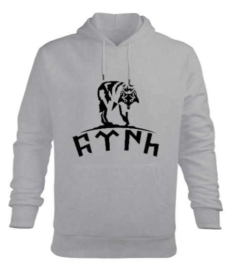 Göktürk Yazılı Erkek Kapüşonlu Hoodie Sweatshirt - Tisho