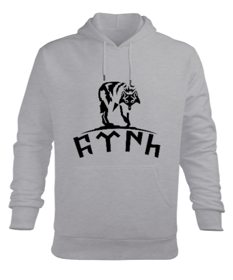 Tisho - Göktürk Yazılı Erkek Kapüşonlu Hoodie Sweatshirt