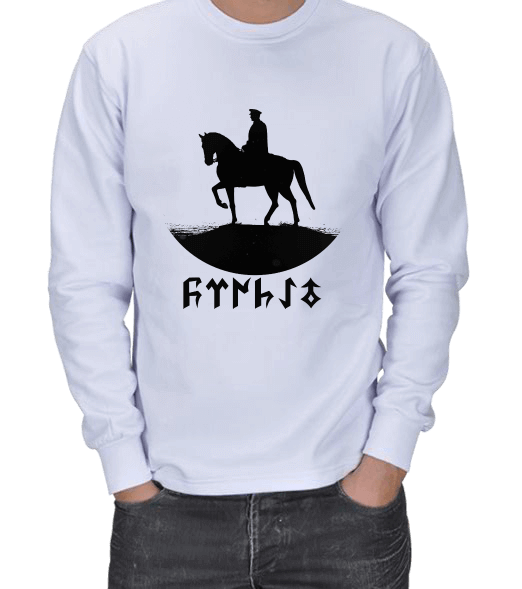 Tisho - GÖKTÜRKÇE ATATÜRK YAZILI VE ATATÜRK BASKILI ERKEK SWEATSHIRT