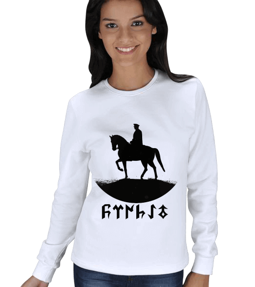 Tisho - GÖKTÜRKÇE ATATÜRK YAZILI VE ATATÜRK BASKILI KADIN SWEATSHIRT